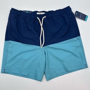NWT Color Block Mesh Lined Swim‎ Trunks Medium Trinity Coast Pockets Drawstring